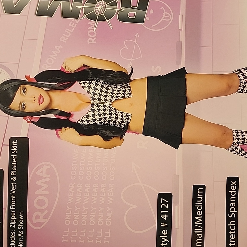 Roma Houndstooth Vest with Black Skirt